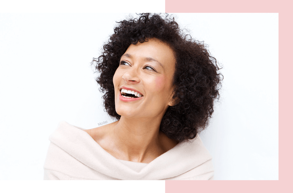 Woman with curly hair