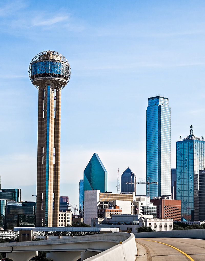 Dallas, TX skyline, The Reunion Tower 